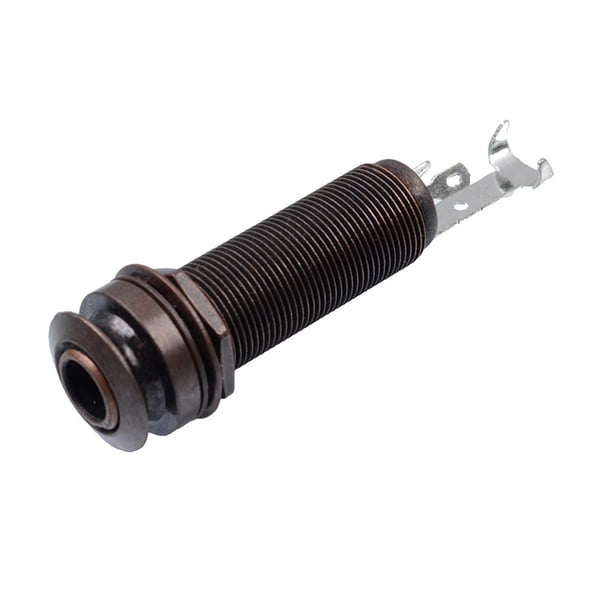 Conector de salida de 1/4'' para guitarra acústica, accesorios y piezas de guitarra. Negro oscuro