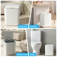 thumbnail image 5 of Cshidworld Automatic Bathroom Trash Can with Lid, Large Capacity Touchless Trash Bin, Smart Plastic Garbage Can White Wastebasket for Bedroom, Bathroom, Office, Living Room, Toilet, RV, 5 of 7