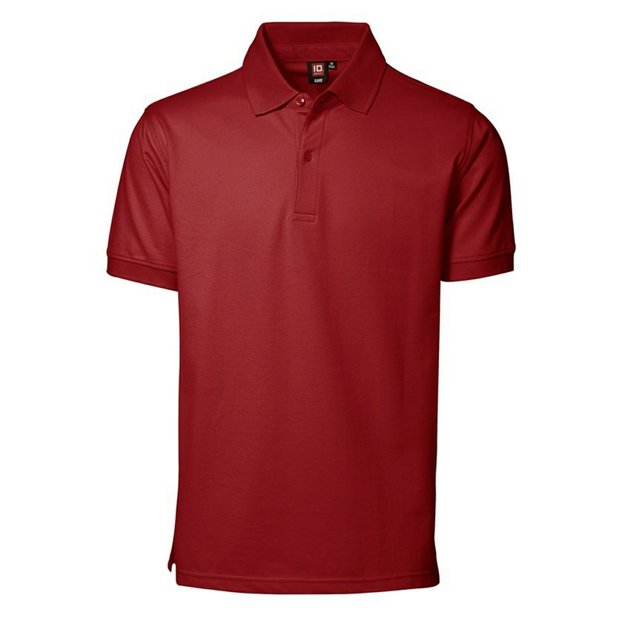 ID - Polo pique de manga corta de ajustado medio hombre caballero (Rojo)