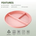 thumbnail image 3 of Assiette de Contrôle des Portions, Assiette Divisée en Plastique Réutilisable avec 3 Compartiments, 3 of 5
