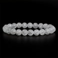 thumbnail image 3 of Natural Crackle Clear Quartz Handmade Gemstone 8mm Round Beads Elastic Bracelet 7" Unisex, 3 of 3