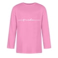 thumbnail image 3 of Penkiiy Mens Vintage Baseball Shirt 3/4 Sleeve Plain Casual Basic Active T Shirts Classic Letter Print Round Neck Sports Tops 5XL Pink, 3 of 3