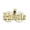 thumbnail image 4 of New 10k yellow Gold Hustle word Pendant charm polished shiny fine jewelry 6.3g, 4 of 12