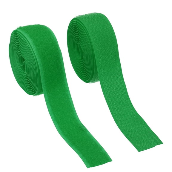 Uxcell Sew on Hook and Loop Tape, 1 Inch Width Non-Adhesive Back Nylon Fastener Strips 2 Yards - Bright Green