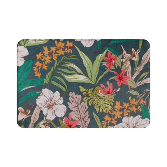 Bathroom Rug Mat Super Soft Flowers Bath Rugs Non Slip Carpet Mats for Shower 16''X24''