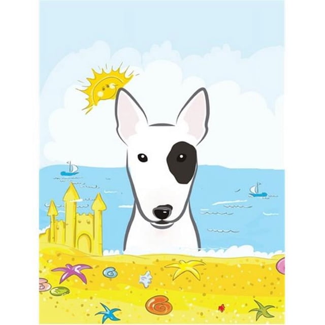 Carolines Treasures BB2077CHF Bull Terrier Été Plage Toile Maison Drapeau