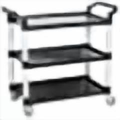 Utility Carts - Tool Cart with Wheels Heavy Duty 3-Shelf Rolling Service/Utility/Push Cart for Foodservice/Restaurant/Cleaning Black 500 lb. 42" x 20"