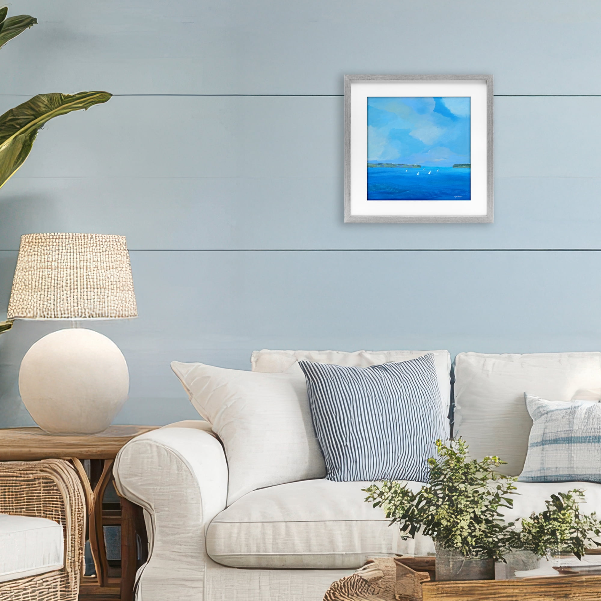 Stupell Industries A Perfect Day Seascape Gray Framed Print Under Glass, design by Lynn Ericson Fine Art