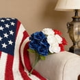 thumbnail image 6 of Leutsin Red White and Blue Flowers, Artificial Mixed Patriotic Flower Silk Bouquet for Memorial 4th of July Independence Day Centerpiece Table Home Decor Cemetery Grave Decorations (D), 6 of 9
