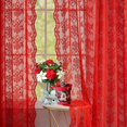 thumbnail image 4 of Juego de 2 cortinas YJ YANJUN de encaje transparente navideñas de 45 cm, color rojo, 4 of 5