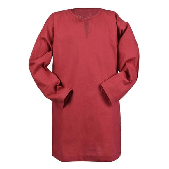 NINGMENG Chemises & Hauts pour Garçons Tout-Petits Printemps Été Couleur Unie Col en V Manches Longues Vintage Chandail Tee-Shirts Vêtements de Sport, Rouge, 7-8 Ans