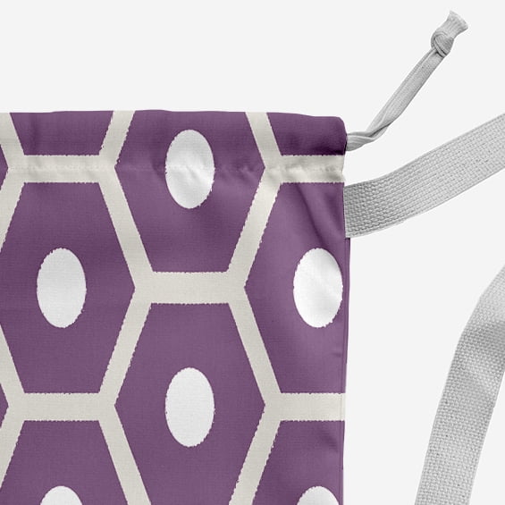 Simply Daisy Geometric 18 x 29 in Lavender Laundry Bag