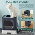 thumbnail image 2 of Cat Litter Box with Lid, Foldable Enclosed Covered Top Entry Kitten Litter Boxes for Growing Cats, Drawer Type Kitty Toilet with in/Out Front Door, 2 of 11