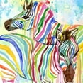 thumbnail image 3 of Jing, Jin 15x15 Black Modern Framed Museum Art Print Titled - Multicolor Zebras, 3 of 5