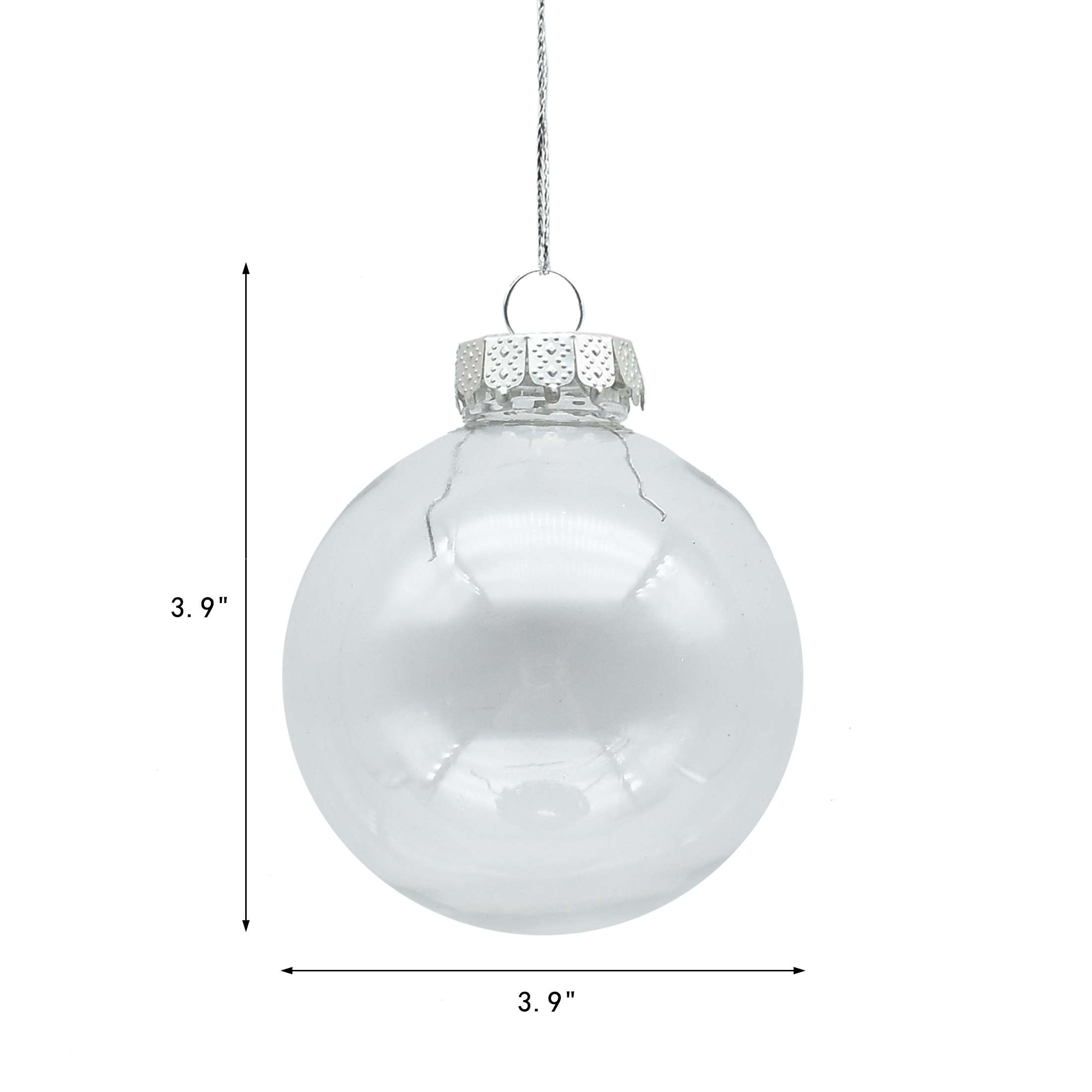 Holiday Time 4pc Christmas Clear PET Disc with Lid Ornament DIY Craft, 4” Height