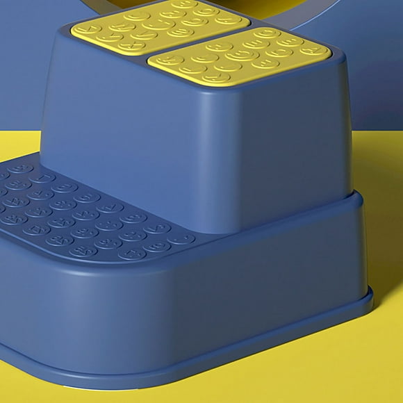 Poop Stool Toilet Stool Bathroom Step Stool Bathroom Stool Toilet Step Stool Plastic Non Slip Heavy Duty Rollover Prevention Tool For Baby Children Blue 2 Layers