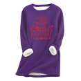 thumbnail image 1 of Chandails en Molleton de Noël pour Femmes Chemise Imprimée Décontractée Épaisse d'Hiver Col Rond Chaud Doux Mode sous-Vêtements Haut Pulls, 1 of 6