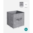 thumbnail image 3 of SONGMICS Cubos de Almacenamiento, Contenedores de Tela No Tejida de 11 Pulgadas con Asas Dobles, Juego de 6, Organizadores de Armario para Estantes, Plegables, para Ropa, Gris Espadaña UROB26LG, 3 of 5