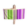 thumbnail image 1 of Toalla de playa suave americana, toalla de piscina de secado rápido de microfibra a rayas, toalla de baño absorbente suave de gran tamaño sin arena, verde salvia para adultos, 1 of 7