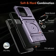 thumbnail image 5 of ShieldFlex for Motorola Moto G (2025) Phone Case with Finger Ring Holder Kickstand, Heavy Duty Shockproof Rugged Protective Case for Moto G 5G 2025, Working with Magnetic Car Phone Mount,Purple, 5 of 7