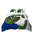 thumbnail image 1 of 3D Digital Printed Frog Funny Quilt Cover Pillowcase Bedding Three-Piece Set NN19 200*230, 1 of 2