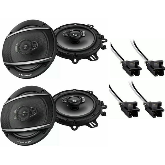 4 Pioneer TS-A1680f 6.5" 350-Watt 4Way Speakers   Metra 72-4568 Speaker Harness for Selected General Motor Vehicles