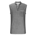 thumbnail image 6 of Dvprdro Fashion Causal Buttons Sleeveless Tank Tops for Men Summer Solid Casual Loose Comfortable T-Shirt Blouse, 6 of 7