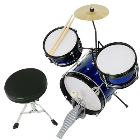 3pcs 12" Junior Kids Child Drum Set Kit Sticks Throne Cymbal Bass Snare Boy Girl
