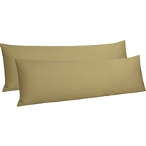 NTBAY 2 Pack 100% Egyptian Cotton Body Pillowcase with Envelope Closure,Soft and Easy Care Long Body Pillow Cover, 20" x 54", Khaki