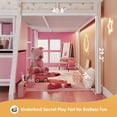 thumbnail image 6 of UIOWIO Twin Loft Bed with 6 Storage Drawers & Shelf, Loft Bed with LED Lights & Play Curtain, Metal Loft Bed Frame with Ladder & Safety Guardrail, Pink, 6 of 9