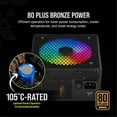 thumbnail image 4 of Corsair CX650F RGB, 650 Watt, 80 Plus Bronze, Fully Modular RGB Power Supply, 4 of 6