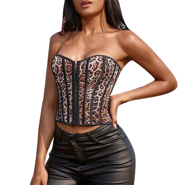 PEASKJP Womens Bustier Tube Tops Bustier Blouse Plissée Été Casual Style Réservoirs Tops, Café S