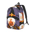 thumbnail image 1 of Vsdgher Halloween Gnomes Print Canvas Backpack Travel Rucksack Unisex Knapsack 15.7/17.7Inch Laptop Backpack for Work,College-Small, 1 of 5