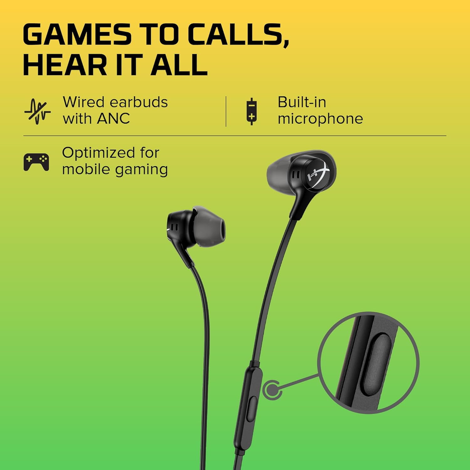 HyperX Cloud Earbuds II – Gaming Earbuds with Mic, Black