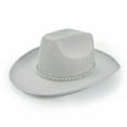 thumbnail image 2 of iHPH7 Beach Cowboy Hats for Women Country Concert Outfits for Women Cowboy Hats for Women Cowgirl Hat Western Accessories for Women, Silver One Size, 2 of 3