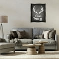 thumbnail image 3 of Stupell Industries Run Wild Antlers Typography Painting Gray Floater Framed Canvas Art Print Wall Art, 25 x 31, 3 of 10