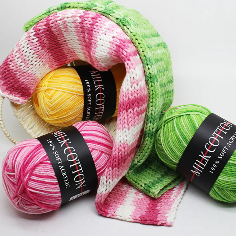 3 Rolls Knitting Yarn Pastel Yarn Sewing Thread Crochet Thread Color Fuzzy  Yarn Wool Round Rope Threads Balls Cream Blanket Yarn for Crafts Cotton