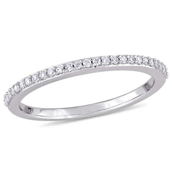 AMOUR 1/8 CT TW Diamond Semi-eternity Anniversary Band In 14K White Gold