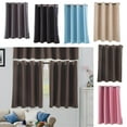 thumbnail image 3 of ziyahi Solid Colored Short Valance Curtains Shade Curtain Kitchen Window Treatment Coffee L, 3 of 9
