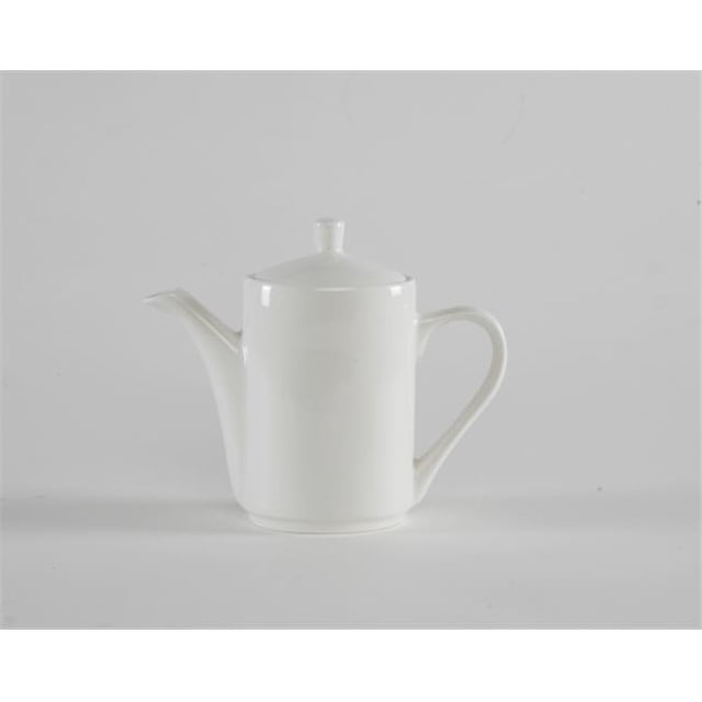 Tuxton China AMU-101 AlumaTux Modena 6 in. Coffee Pot with Lid - Pearl White - 6 pcs