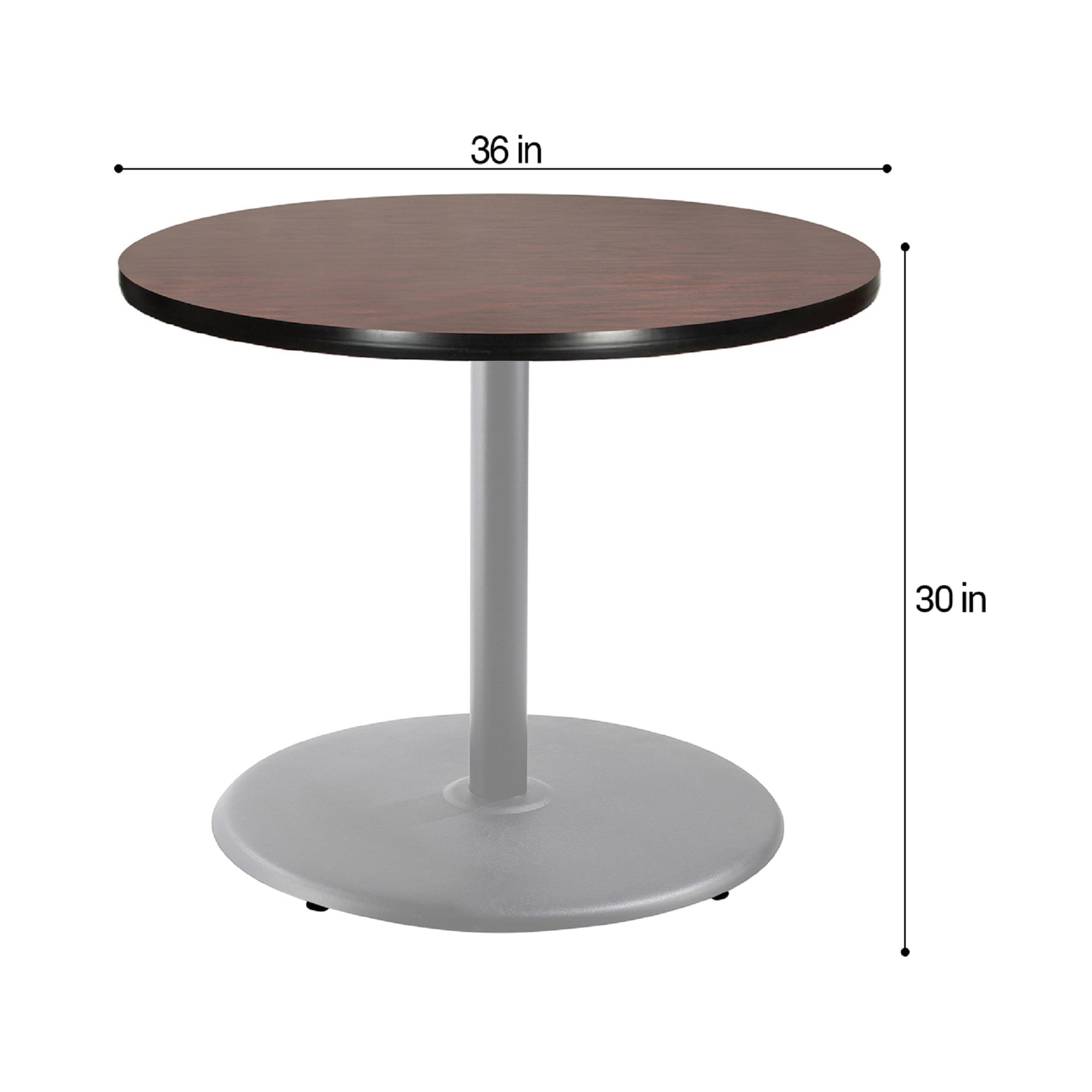 Hampden Furnishings Bennet Collection 36" Round Cafe Table with Grey Frame and Mahogany Top