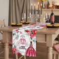 thumbnail image 2 of Table Runners 72 Inches Long Dress Scarves, Happy Birthday Farmhouse Kitchen/Dining Table Runner, Coffee Tablerunners, Red Dress Crown Carriage Flowers Butterfly 14x72 Inch, 2 of 9