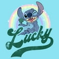 thumbnail image 2 of Girl's Lilo & Stitch Lucky Rainbow Wink Distressed Graphic Cropped T-Shirt Blue X Small, 2 of 3