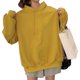 thumbnail image 4 of Sudadera con capucha de color puro con hombros caídos y manga larga suelta con cordón y bolsillo amarillo M, 4 of 8