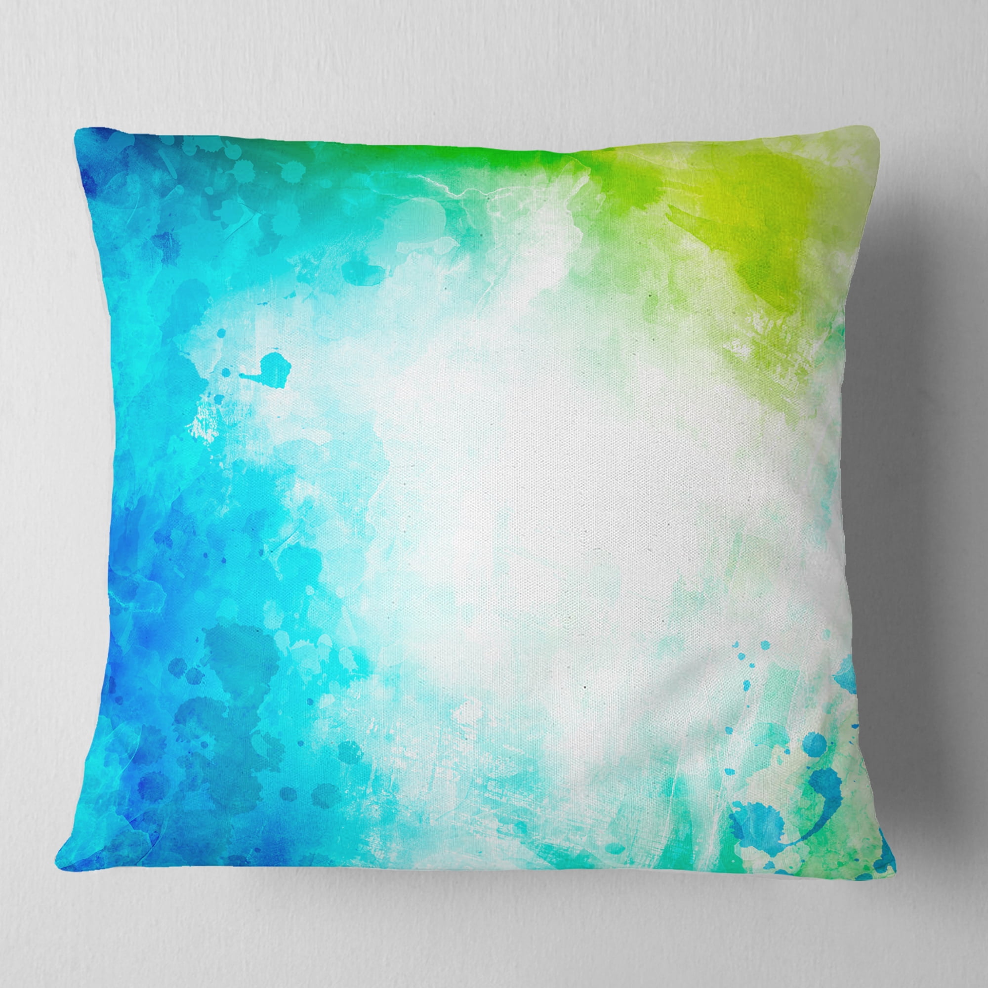 Designart Abstract Watercolor Art - Abstract Throw Pillow - 16x16
