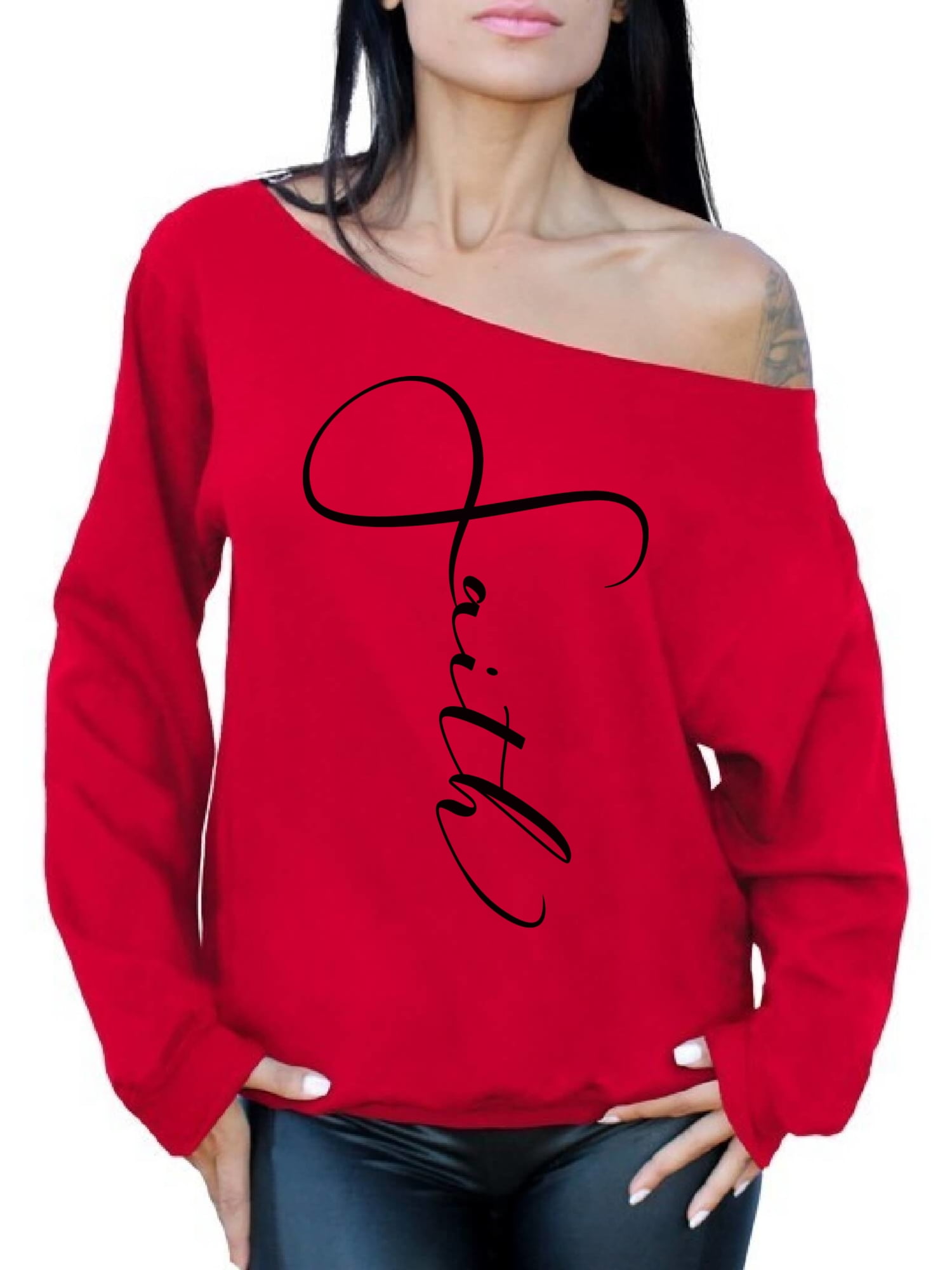 ladies off the shoulder sweatshirt
