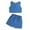AB22 Blue, variant on Utlike Girls Clothing Set Summer Sleeveless Top & Shorts Set Unisex Breathable 2 Piece Outfit Trendy Casual Playwear With Elastic Waist Activewear Girl Skin Friendly Outfits Size 9 Years-10 Years