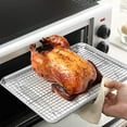 thumbnail image 4 of Ensemble de Plaques de Cuisson avec Grille de Refroidissement (2 Plaques + 2 Grilles), Plaque à Biscuits en Acier Inoxydable 314L, Plateau de Cuisson avec Grille pour Four, Lavable au Lave-Vaisselle, Non Toxique, Robuste et Facile à Nettoyer (4, 12 Pouces), 4 of 7