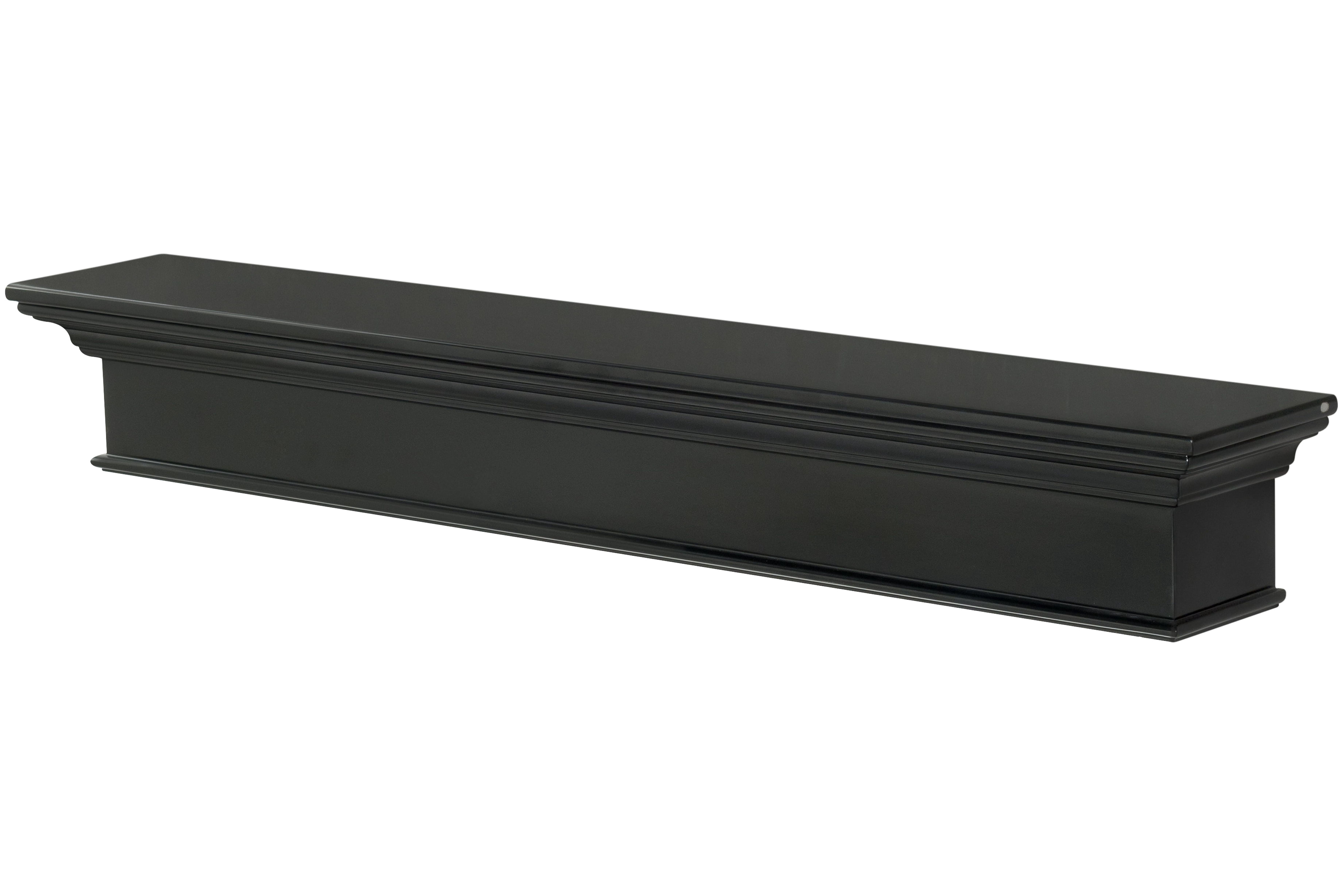 Pearl Mantels Henry Premium Black MDF Mantel Shelf, Precision Black Paint, 72"L x 9"D x 8"H