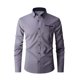 thumbnail image 2 of Ceisia Contrast Panel Stand Collar Shirt Men's Slim Fit Long Sleeve Casual Button-Down Top with Pocket Gray XXXL Gifts, 2 of 6